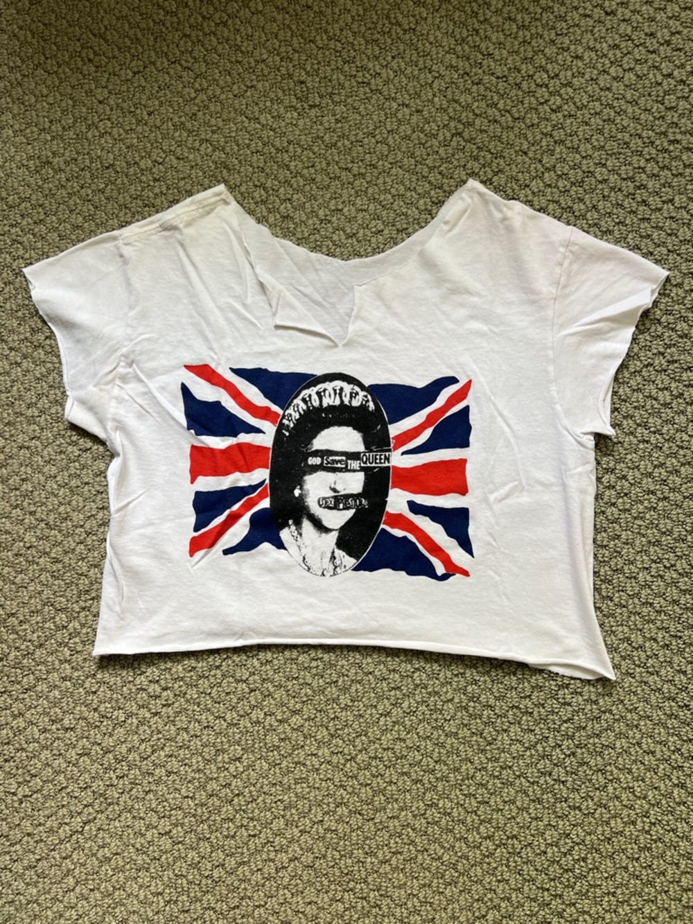 Junk Food Clothing White Union Jack Graphic Cropped Tee